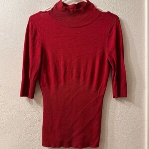 Vintage Express Design Studio Women's Red Turtleneck 3/4 sleeve  openback Size S